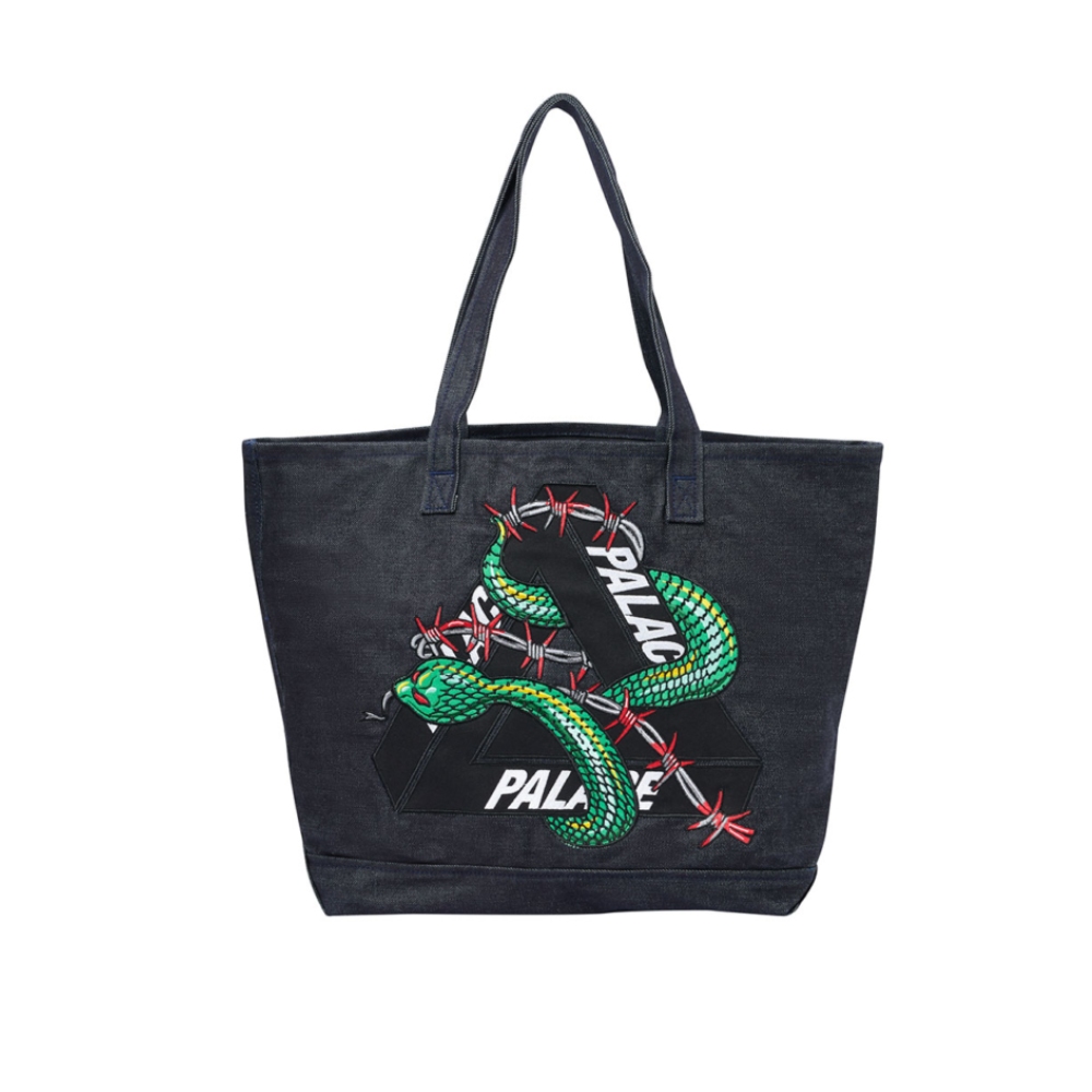 กระเป๋าผ้า PALACE SKATEBOARDS HESH DENIM TOTE BAG RINSE SS20 EMBROIDERED ของแท้