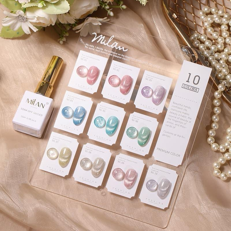 พร้อมส่ง Milan สีเจล สีลูกแก้ว10 สี แถมฟรีชาร์จสี ราคา