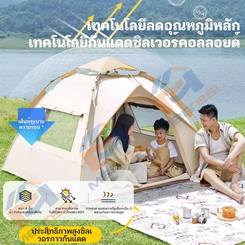 เต็นท์สนาม เต็นท์นอน พับได้ สำหรับ 1-4 คน thumbnail 6