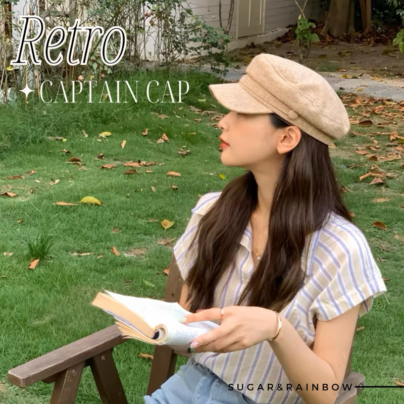 Retro Captain cap งานดีมาก​ หมวกแก๊ปเกาหลีเกาใจ