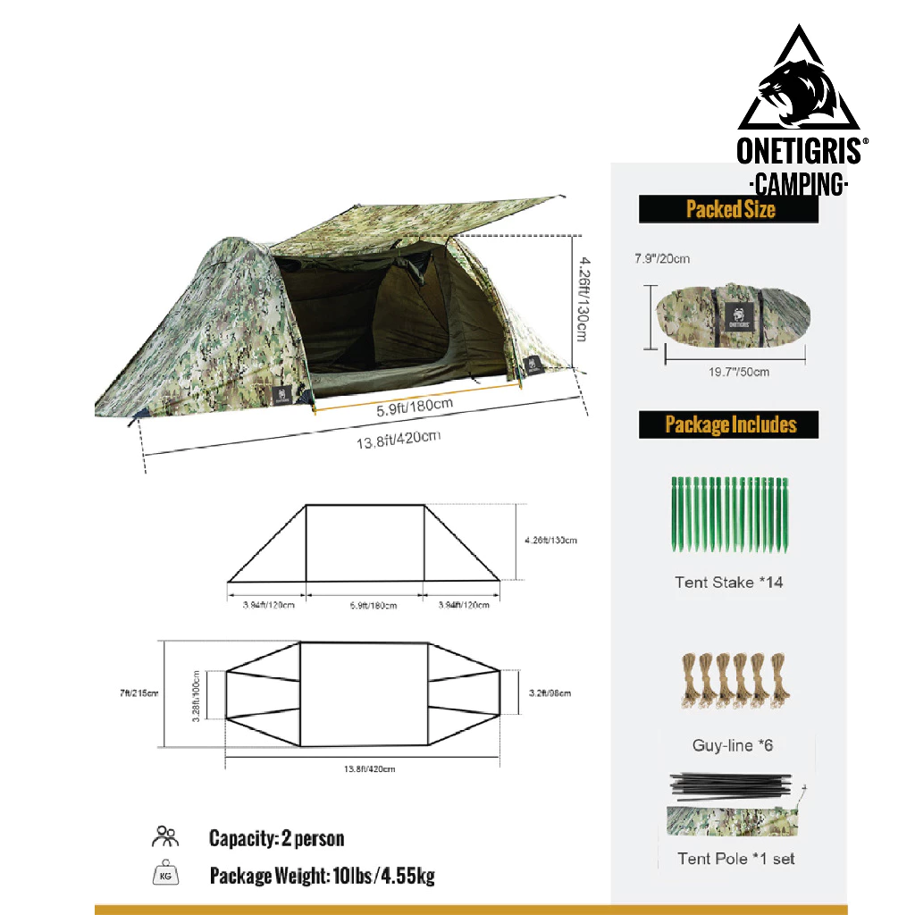 OneTigris เต็นท์ Multicam COMETA Camping Tent thumbnail 6