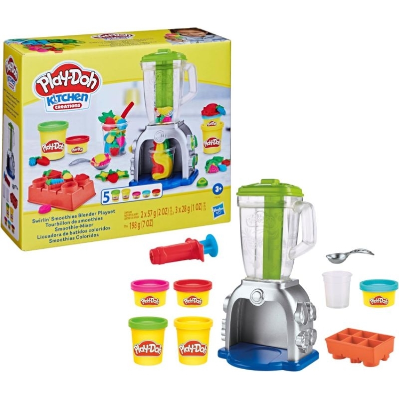 Play-Doh Swirlin' Smoothies Toy Blender Playset, Play Kitchen Appliances, Kids Arts and Crafts Toys
