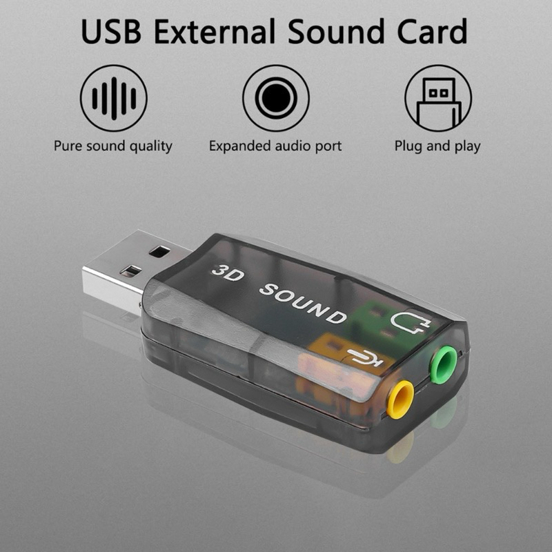 USB SOUND CARD 5.1 สำหรับคอมพิวเตอร์ และโน๊ตบุ๊ค