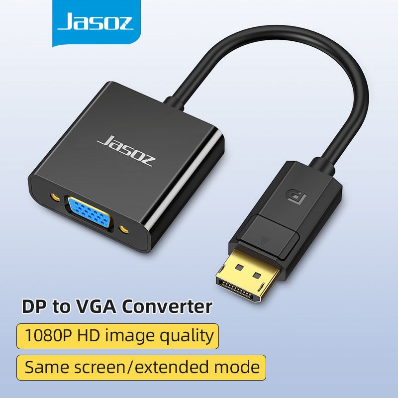 ส่งจาก กทม Jasoz DP to VGA Converter Cable Adapter 1080P DisplayPort to VGA Adaptor For Laptop TV