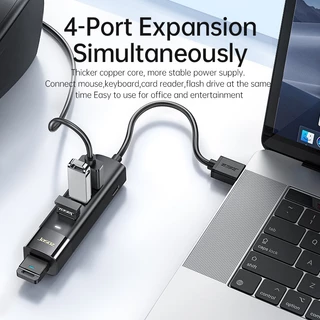 ⚡ส่งจาก กทม⚡Jasoz USB HUb USB 3.0*4 Splitter HUB รองรับฮาร์ดไดรฟ์ภายนอกสูงสุดถึง 18TB