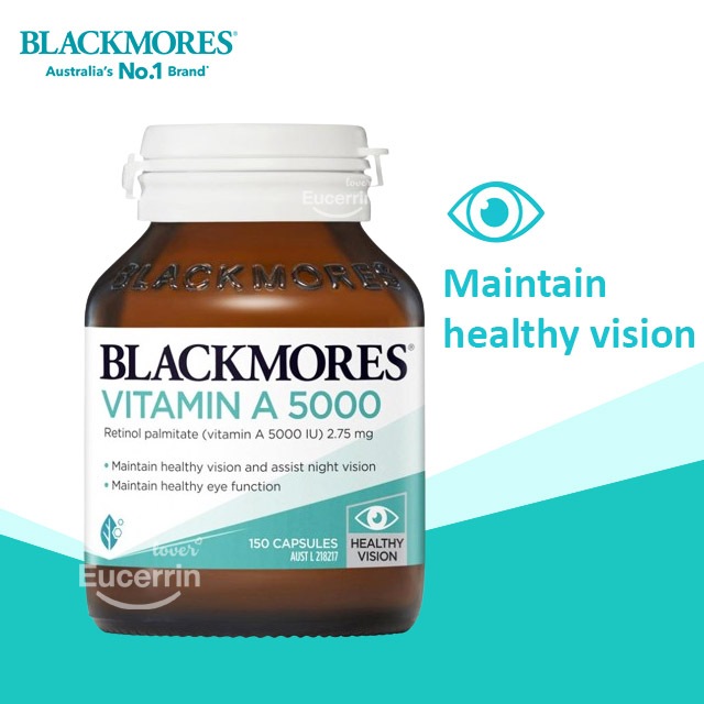 Blackmores Vitamin A 5000IU Eye Care 150 Tablets แบล็คมอร์ วิตามินเอ บำรุงสายตา ช่วยในการมองเห็น บำรุงดวงตา
