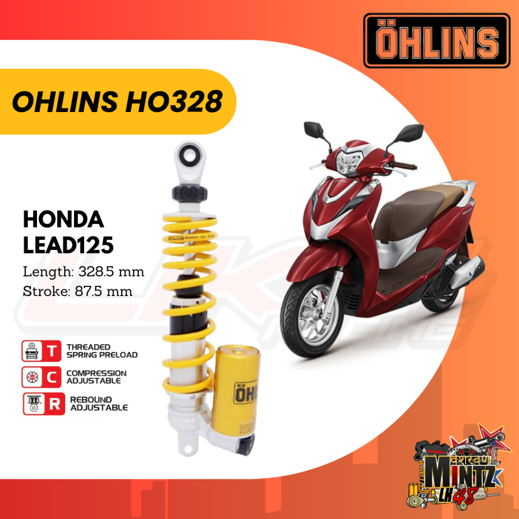 OHLINS HO328 โช๊คหลัง LEAD125 (รับประกัน2ปี)