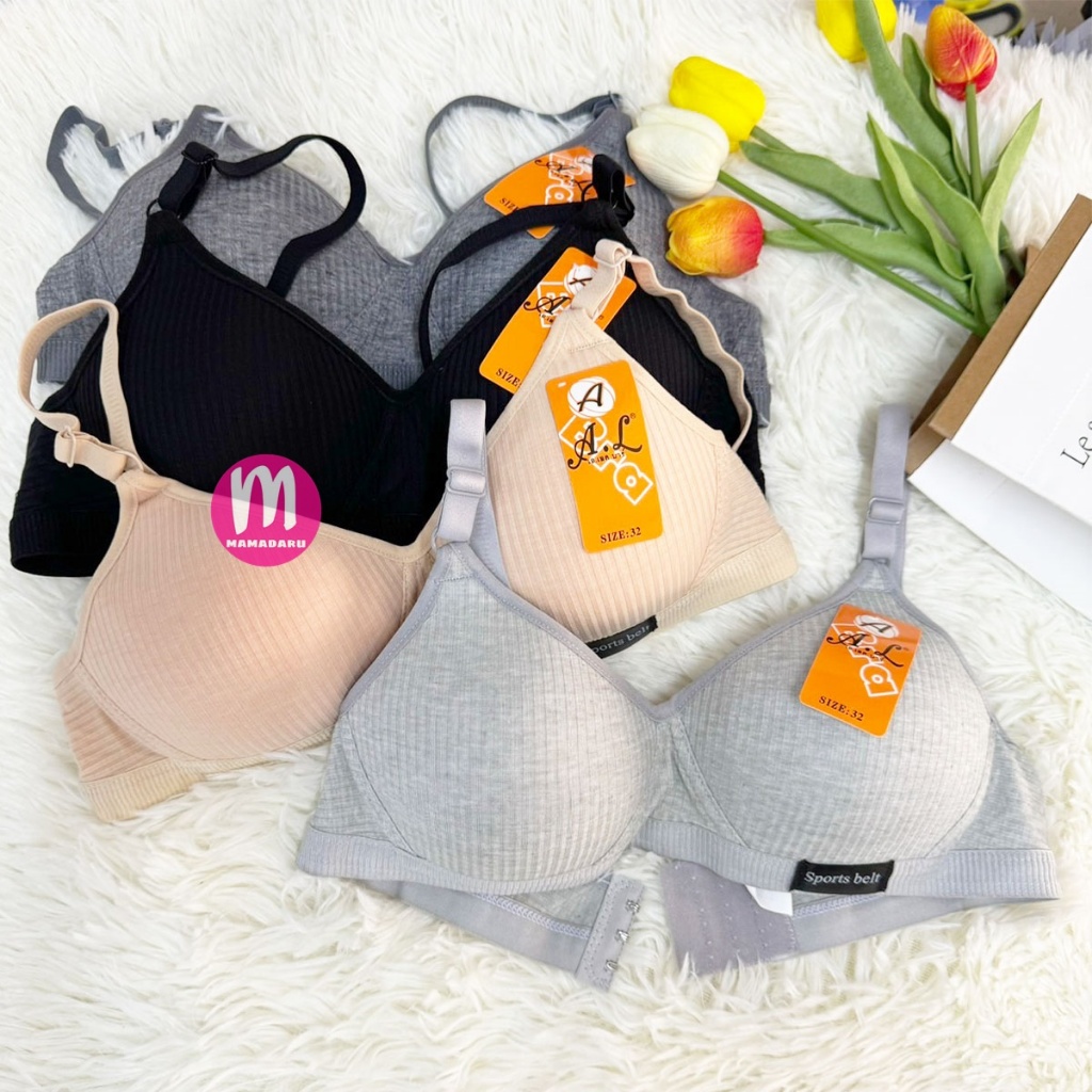 เสื้อชั้นใน เสื้อชั้นในวัยรุ่น AL079 ไม่มีโครง ฟองบาง ริ้วๆ ใส่สบาย