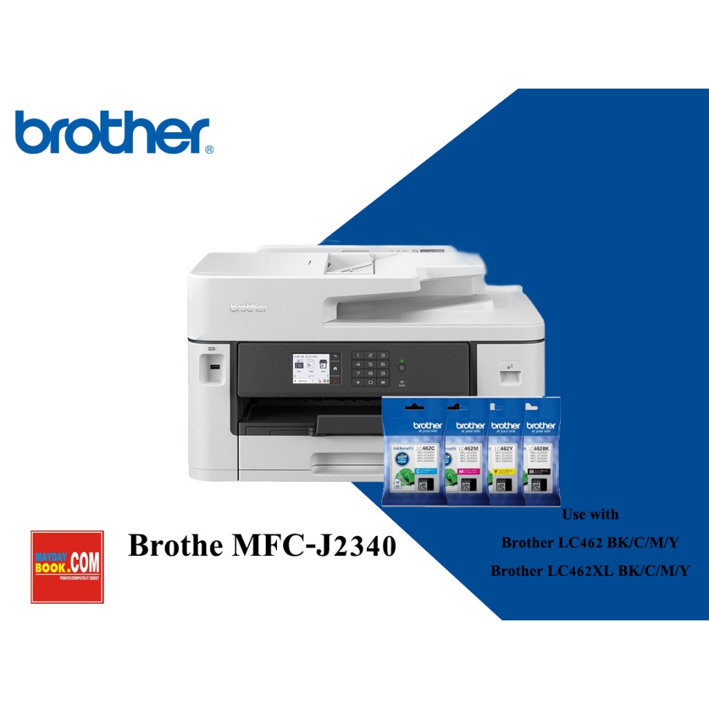 Inkjet Printer Brother MFC-J2340DW Scan /Copy /Duplex/USB 2.0/WiFi เครื่องพิมพ์A3 แบบเปลี่ยนตลับหมึก