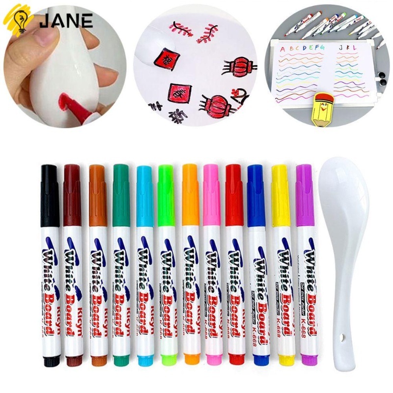 [แถมช้อน] ปากกาเมจิก วาดสีลอยน้ำDIY วาดรูปลอยน้ำ ปากกาสีลอยน้ำมหัศจรรย์ เสริมพัฒนาการ ศิลปะ สี magic floating marker - รูปที่ 5