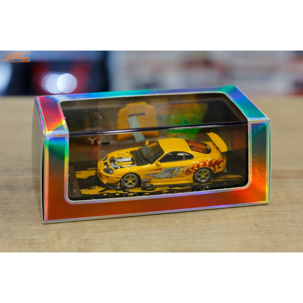 YM Model 1/64 Toyota Supra JZX80 Metallic Orange F&F