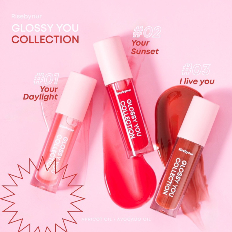 (ซื้อหน่อยฮะ)  ลิปออยด์ Glossy you lip (Vegan) แบรนด์ Risebynur