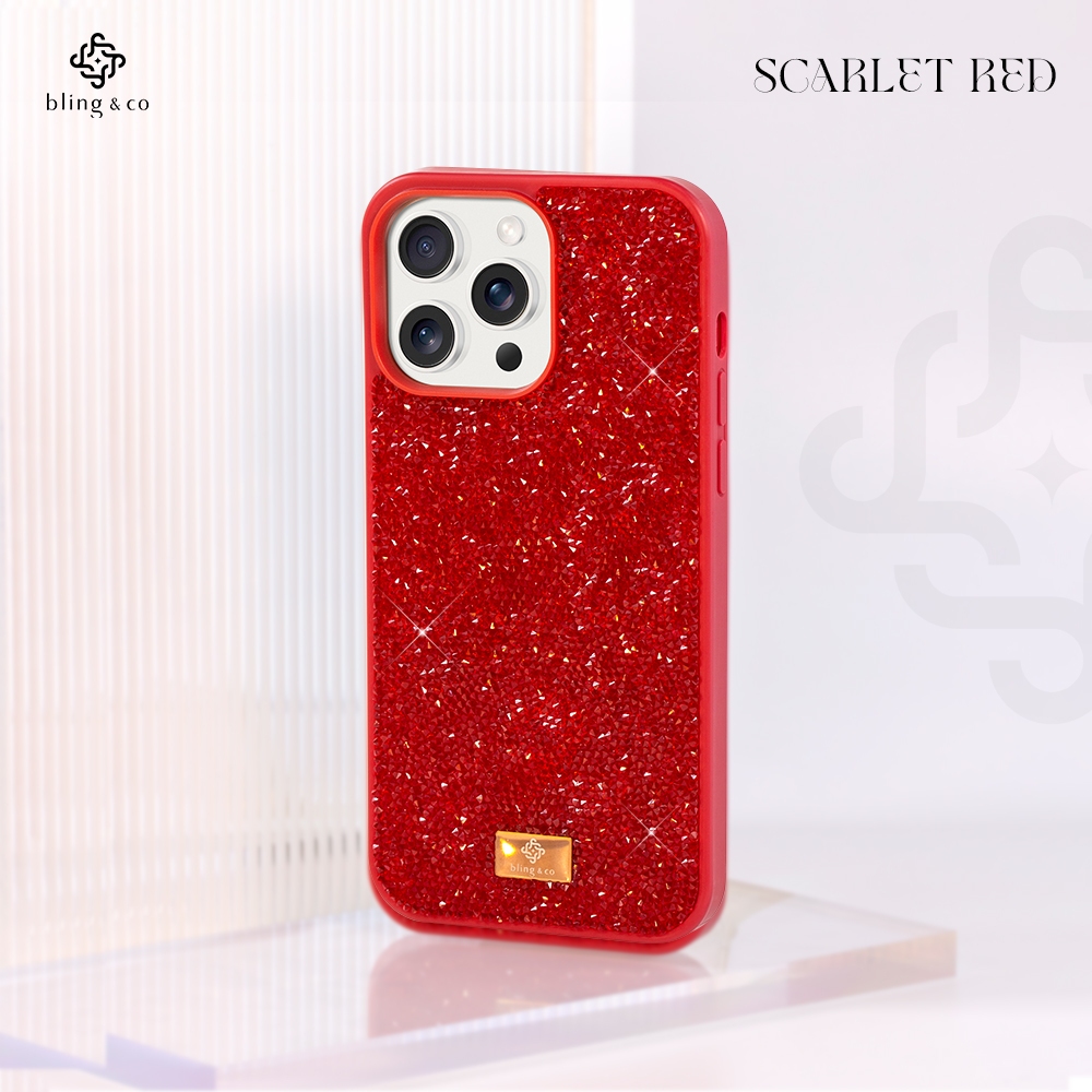 Bling & Co สี Scarlet Red เคส สำหรับ iPhone 17 Air 16 12 13 14 15 Plus Pro Max Sparking premium case