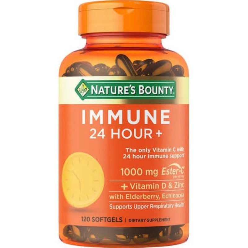 Nature's Bounty® Immune 24 Hour + with Ester-C 120 Softgels (EXP 07/25)