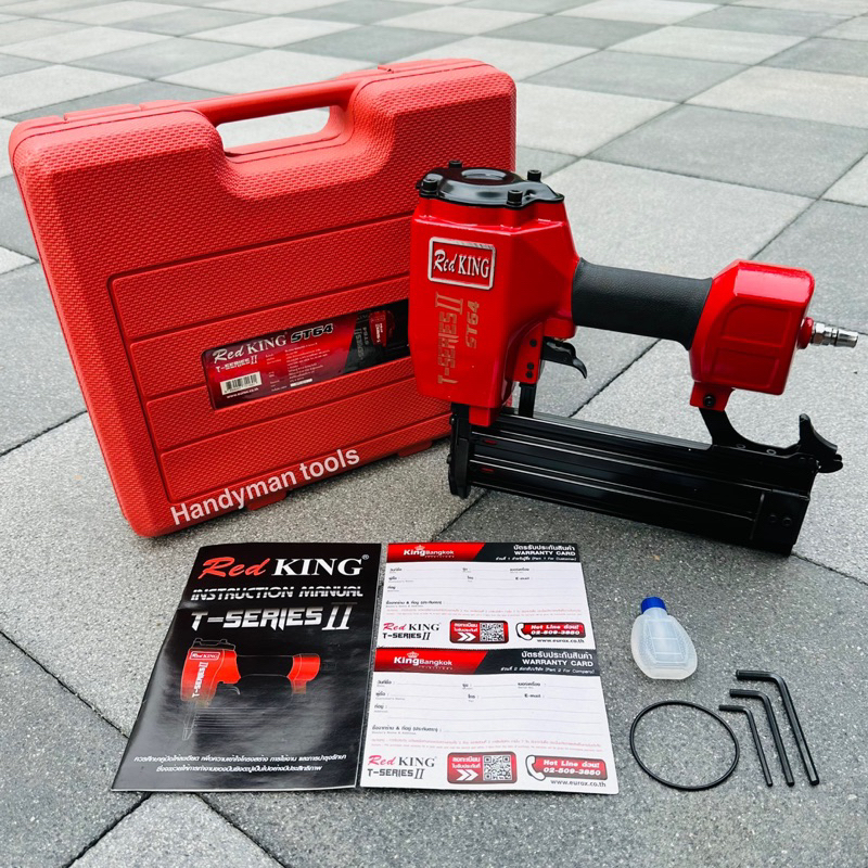 RED KING ปืนยิงตะปู ปืนยิงตะปูลม รุ่น ST64 ยิงได้ทั้งคอนกรีต เหล็กกล่อง ไม้ ระแนง ใช้กับลูกเบอร์ ST18-64 มีระบบเซฟตี้