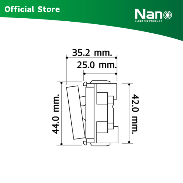 NANO สวิตซ์ 2 ทาง ขนาด 3 ช่อง Classic series (1 ชิ้น/กล่อง ) รุ่น NN-SW203
