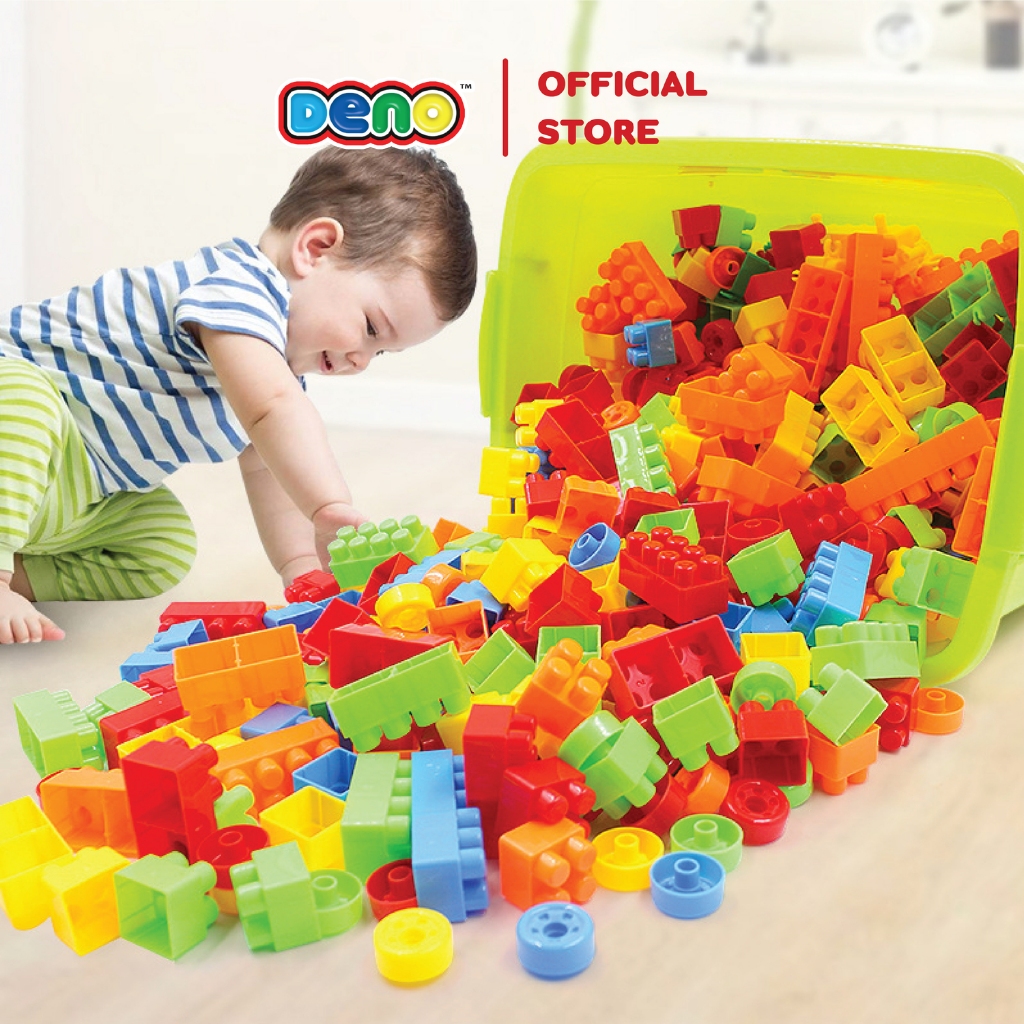 DENO(ดีโน่) ชุดตัวต่อบล็อค 200 ชิ้น(ถุง) และ133 ชิ้น(กล่อง) สีสดใส - รูปที่ 6