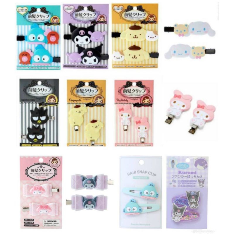 พร้อมส่ง Sanrio hair clip กิ๊บติดผม Kitty, My Melody, Kuromi  จากญี่ปุ่น