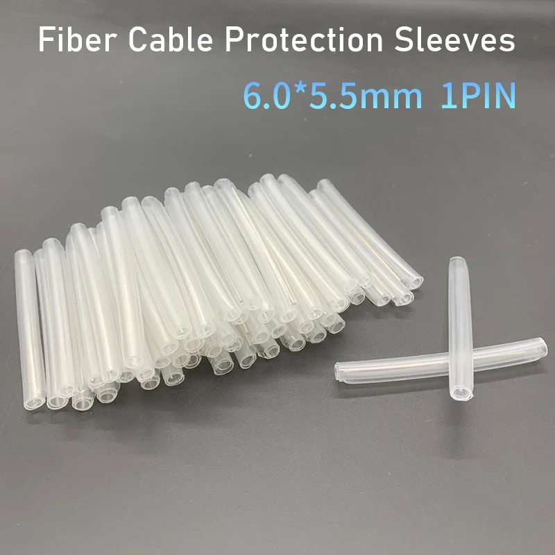 สลิปไฟเบอร์แบบอ้วน sleeve fiber optic (1ถุงมี 500เส้น) ขนาดรู 6 มิลลิเมตรความยาว 6 เซ็นติเมตร