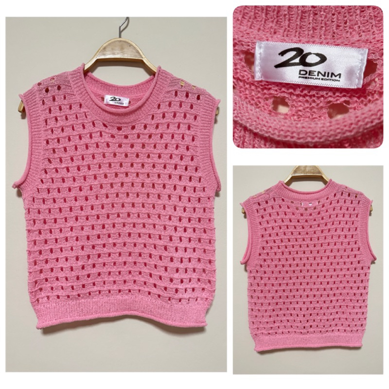 ส่งต่อ เสื้อแขนกุด ผ้านิต 20denim (shop 450฿)