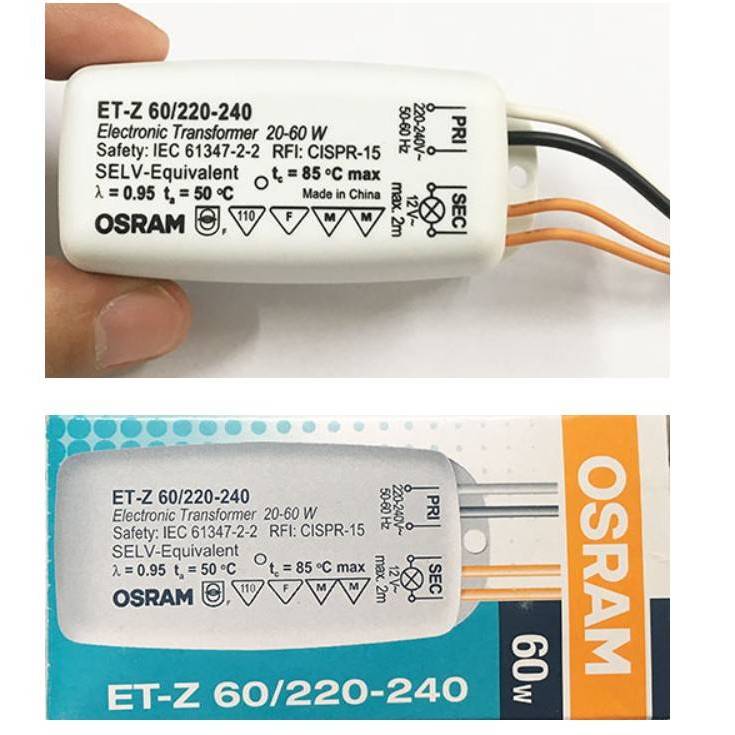 OSRAM หม้อแปลงอิเลคโทรนิค สำหรับหลอดฮาโลเจน ETZ60