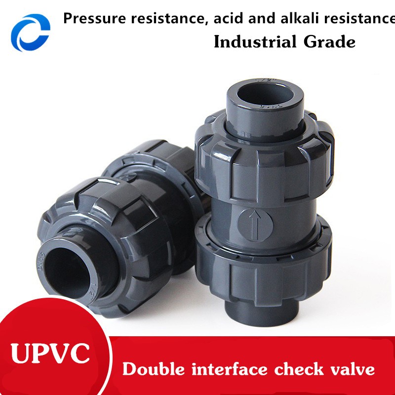 Union ball check valve 2นิ้ว UPVC บอลเช็ควาล์ว บอลวาล์ว ยูเนี่ยน ยูพีวีซี socket weld แบบสวมท่อฟ้าPVC วาล์วพลาสติก วาล์ว