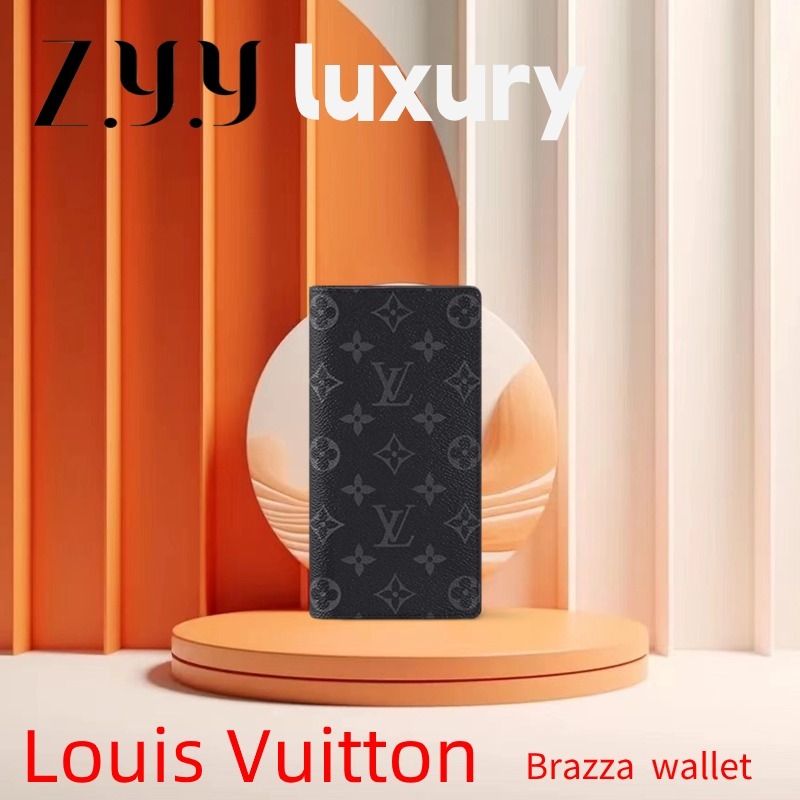 New Hot sales ราคาพิเศษ ✅หลุยส์วิตตอง Louis Vuitton Brazza Wallet กระเป๋าสตางค์ใบยาว LV กระเป๋าแนวตั้ง Wallet Men