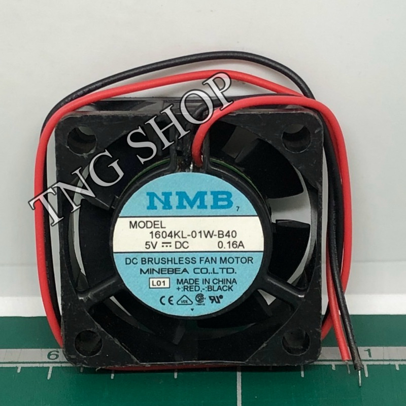 พัดลม NMB 1604KL-01W-B40 5VDC. 0.16A (40X40X15) 2สาย แบบลูกปืน พร้อมส่ง