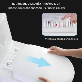 ฝารองนั่งชักโครก รูปทรง U/V/O ฝารองนั่งปิดแบบนุ่มนวล ฝาชักโครก แข็งแกร่ง ใช้ได้ทุกยี่ห้อ