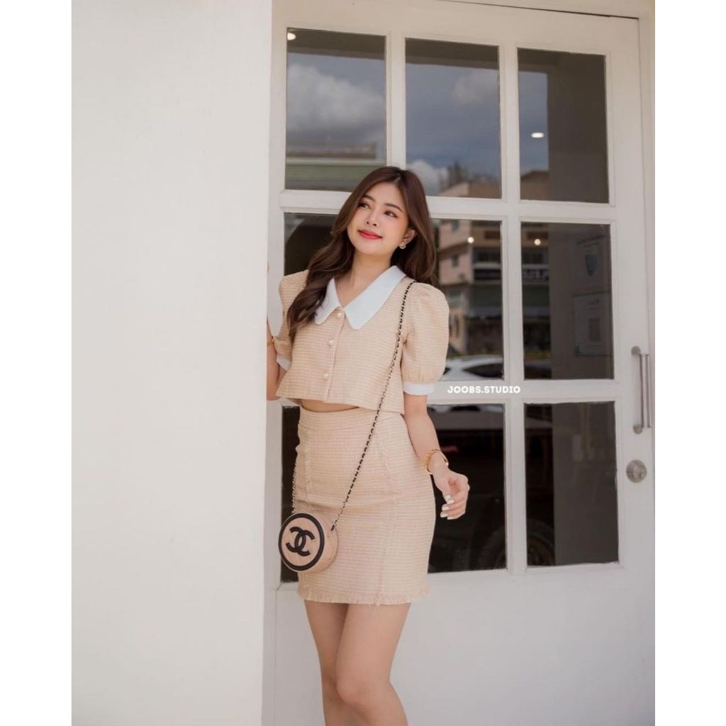 (New) Joobs Studio ชุดเซ็ทผ้าทวีต Waffle Tweed Set