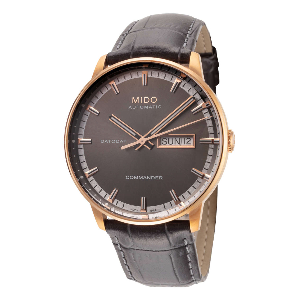 MIDO Commander Men's Automatic Watch - Black Leather Strap นาฬิกาผู้ชาย