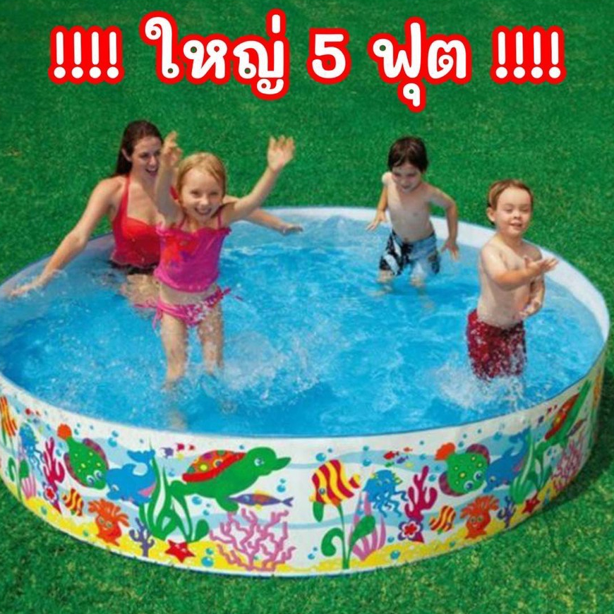 สระน้ำ สระน้ำเด็ก ขนาด 5 ฟุต สระน้ำขอบตั้ง 152x25cm inflatable pool kiddie pools #A005