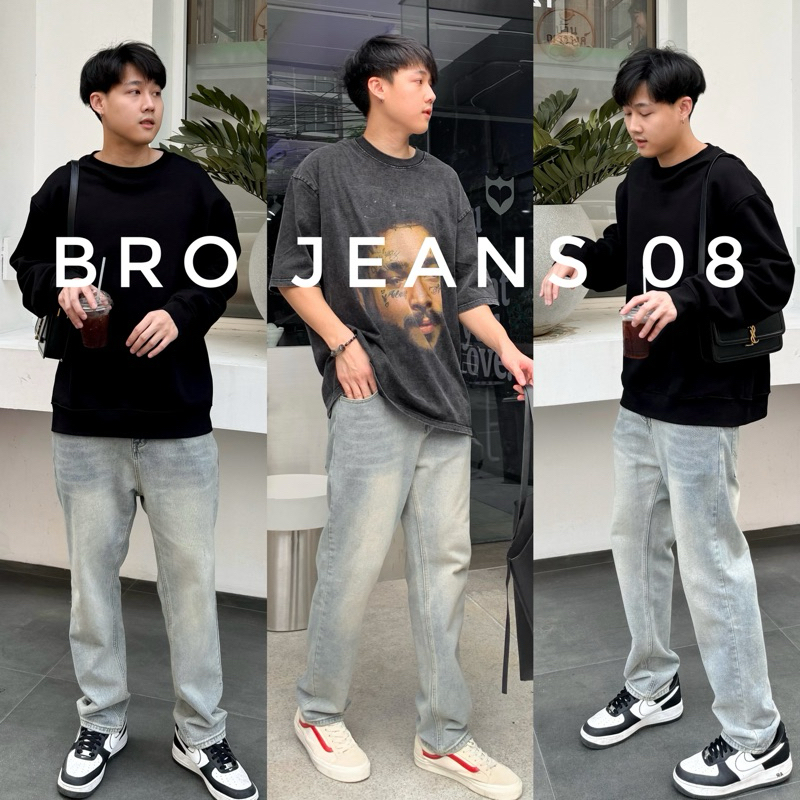 08 Bro jeans (790.-) “พร้อมส่ง“ กางเกงยีนส์ผู้ชายขากระบอกเล็ก สีเฟดสวย เนื้อยีนส์นิ่มใส่สบาย