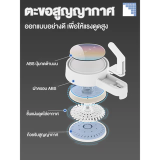 ตะขอสูญญากาศ ติดผนังได้แบบไร้กาว ไม่ทิ้งคราบกาวไร้รอยเปื้อน กันน้ำกันชื้นกันมัน