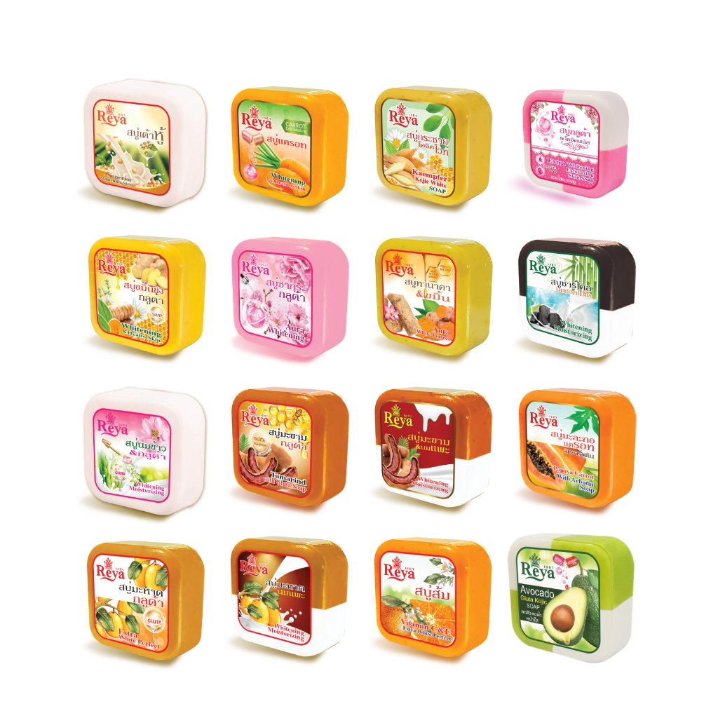 🌟6ก้อน สบู่เรยา สบู่สมุนไพรผลไม้ เรยา REYA SOAP ขนาด 153กรัม