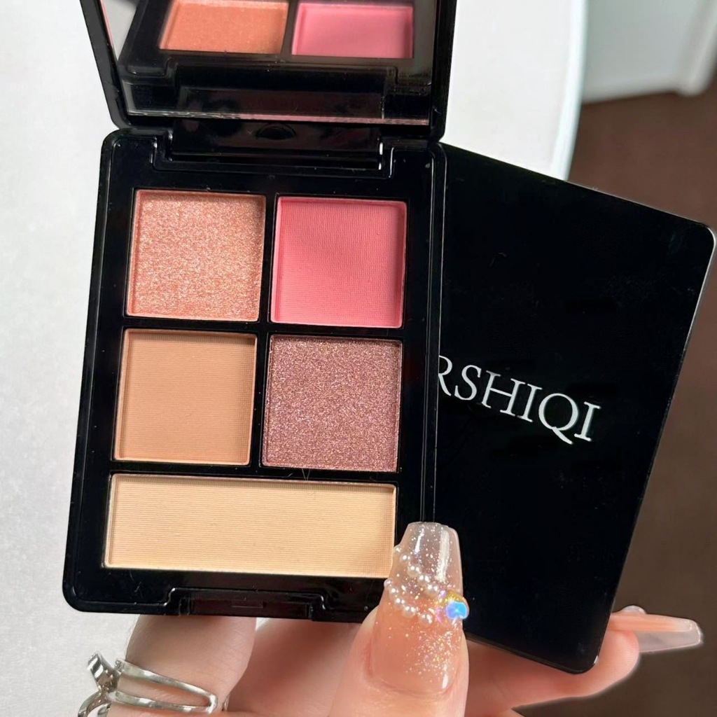 Ershiqi 0651 อายแชโดว์ทาตา 5 สี อายแชโดว์ทาตาเนื้อแมท ใยไหม แมทประกายชิมเมอร์ โทนนู้ด ชมพู น้ำตาล กันน้ำ กันเหงื่อ ติดทน