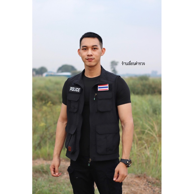 เสื้อกั๊ก ผ้า Ripstop สีดำ กรมท่า เขียว น้ำตาล
