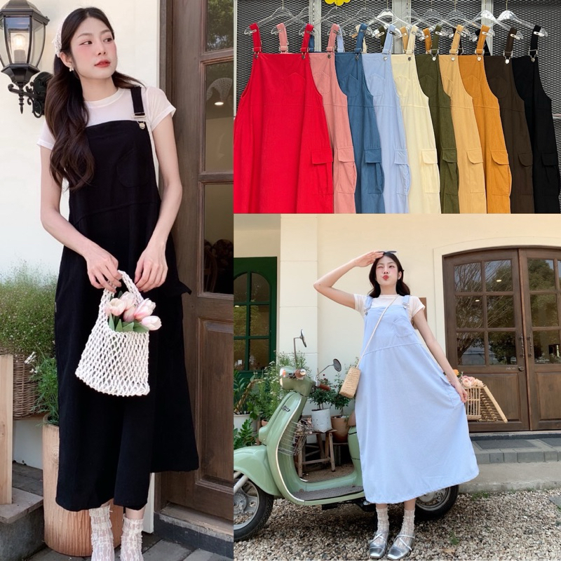 LADY_JEAN#SN09(โค้ด LADYJMAY ลด 15%)เอี๊ยมกระโปรงผ้าลูกฟูก รุ่นนี้ทำกระเป๋าคาร์โก้มาให้1ข้าง อีกข้างเป็นกระเป๋า