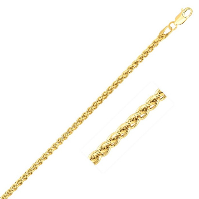 Nathalias NY  2.8 มม สร้อยคอทอง14k  Light Weight 2.8mm Wheat Chain in 14k Yellow Gold (2.80 mm)