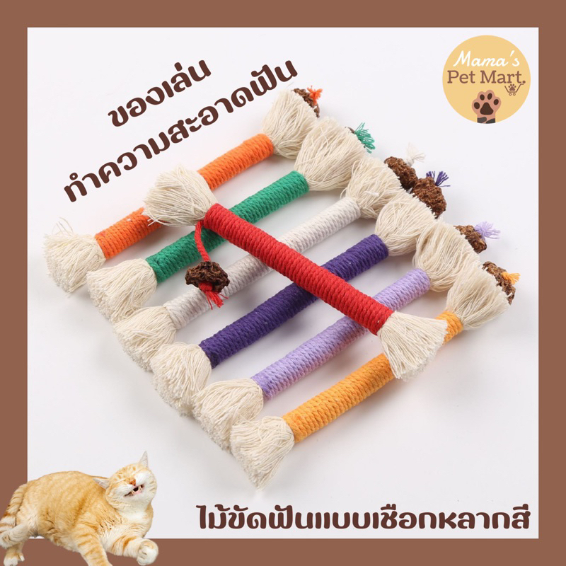 พร้อมส่ง ไม้มาทาทาบิ มัดเชือก ของเล่นทำความสะอาดฟันแมว