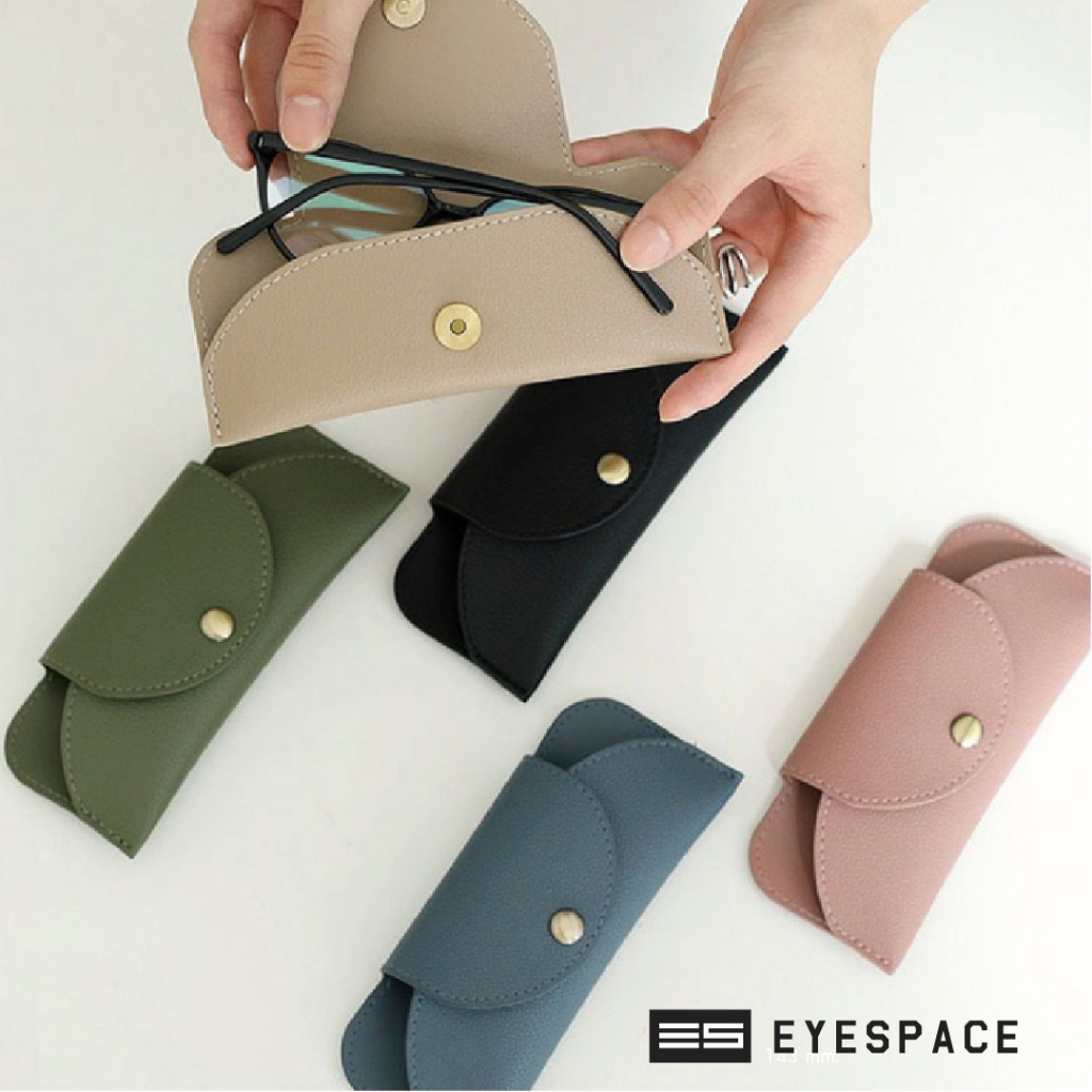 EYESPACE ซองใส่แว่น หนัง PU ติดกระดุมได้