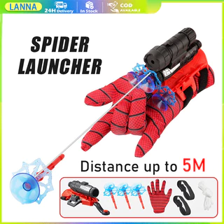 ตัวเปิดสไปเดอร์แมน ถุงมือคอสเพลย์Spiderman ของเล่นยิงปืนสำหรับเด็ก