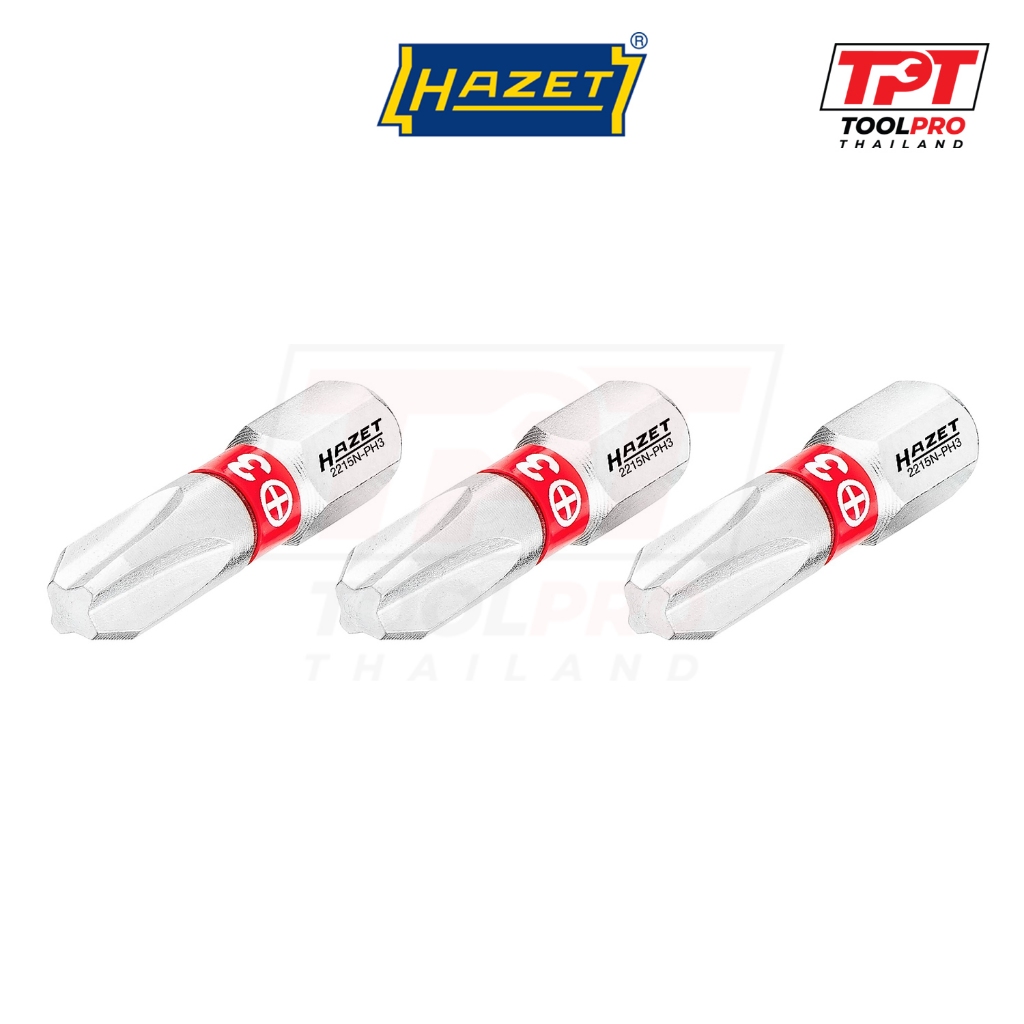 Hazet ดอกไขควง ชุด3ชิ้น PH3 x 25mm, 1/4" Bit Set (2215N-PH3/3)