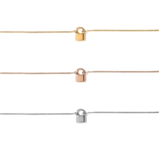 (Pre-Order 3-5 Day) YVIS Padlock Necklace (สลักชื่อได้ 1-4 ตัวอักษร โน๊ตแจ้งหมายเหตุได้เลย)(Stainless Steel)