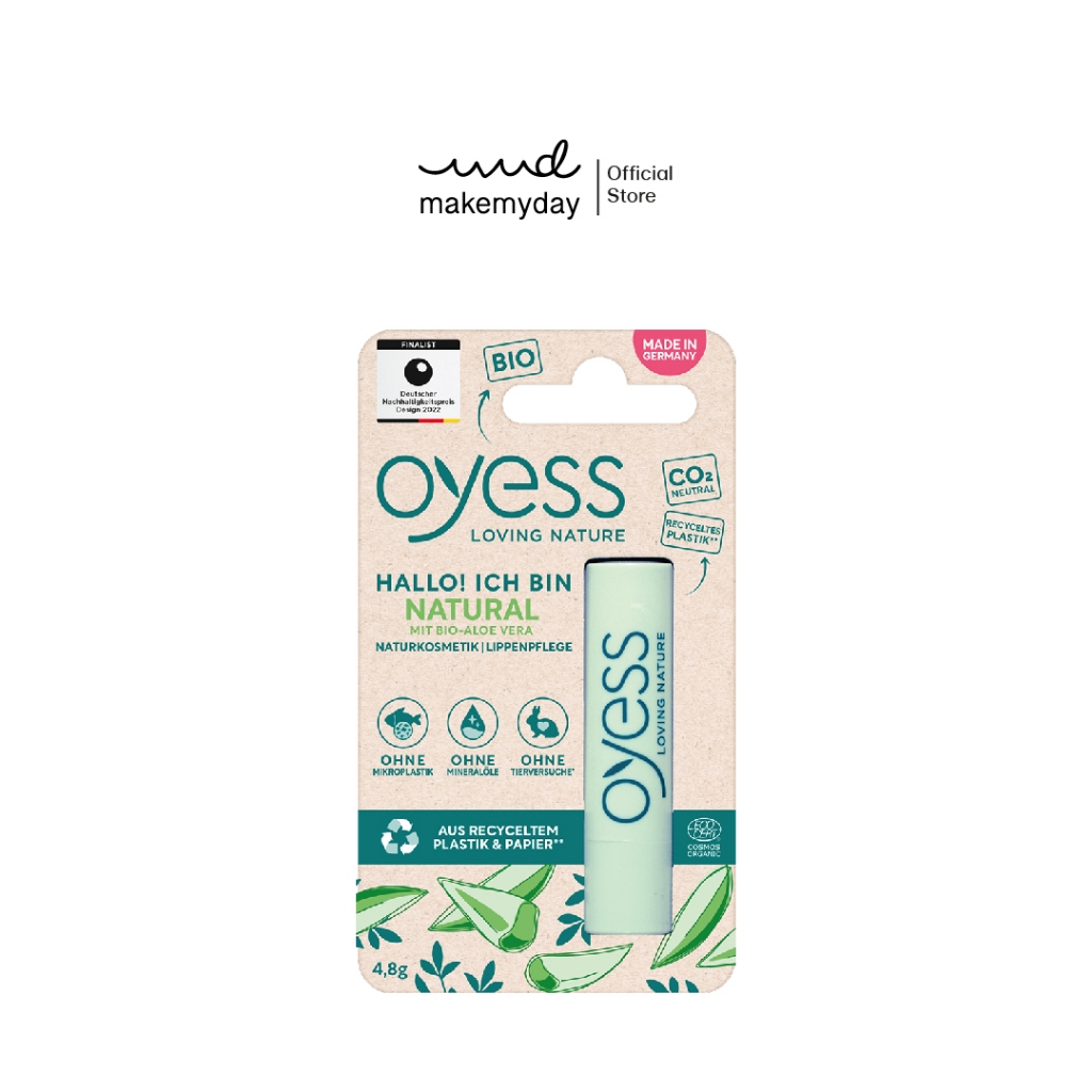 Oyess soft lip care ลิปมันออร์แกนิค สูตร natural เหมาะกับผิวแพ้ง่าย ยาวนานตลอดวัน นำเข้าจากเยอรมัน