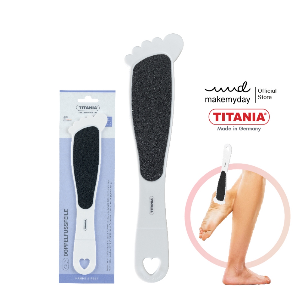 TITANIA ตะไบขัดส้นเท้า ที่ขัดเท้า รูปเท้า สีขาว ขนาด 23.5 cm นำเข้าจากเยอรมันนี (Double foot file, foot form)