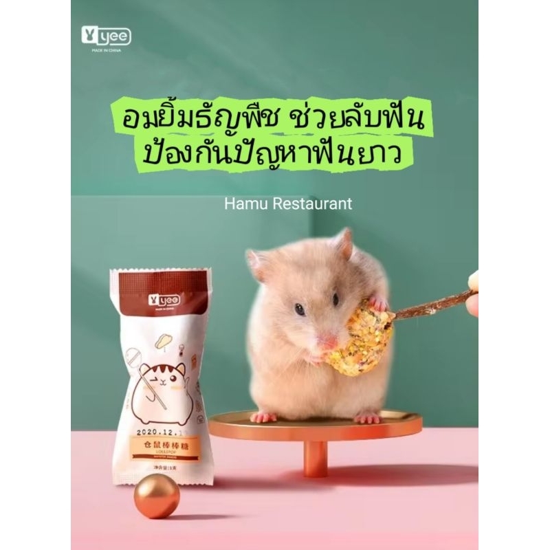 Hamu ❤️ Yee อมยิ้มธัญพืช ช่วยลับฟัน 1 ชิ้น (วันที่หน้าซองคือวันผลิตน้า) ขนาด 10g (ขั้นต่ำ 30 บาท)