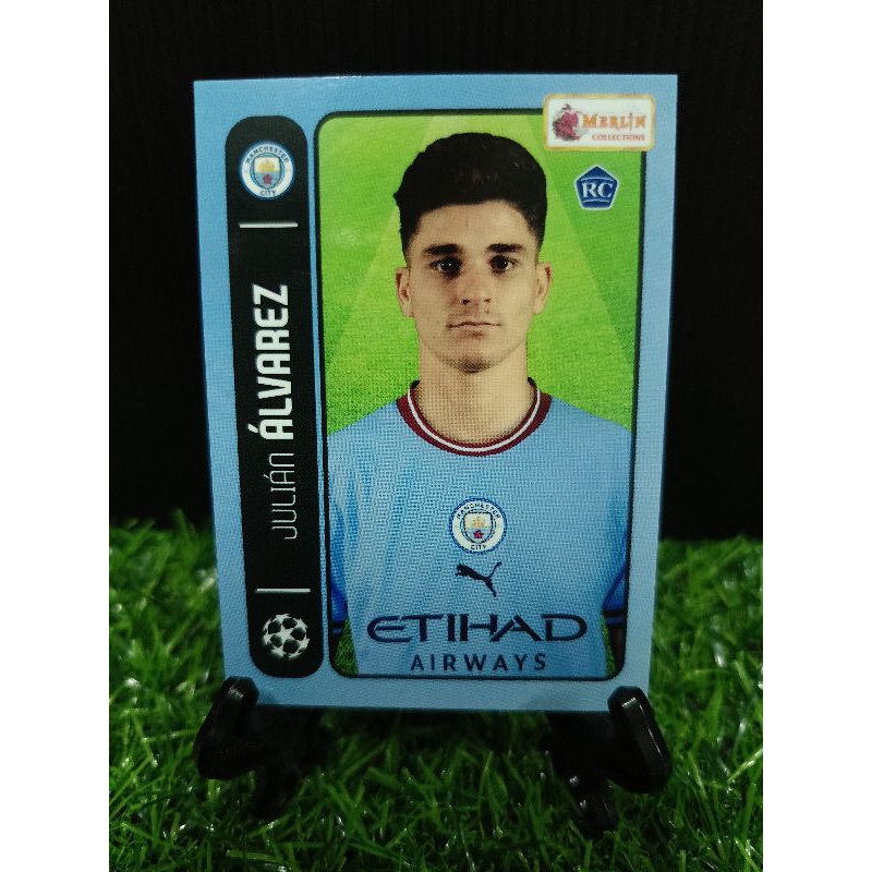 2022-23 Topps Merlin's Heritage 98 UCL Julian Alvarez #058 Rookie RC Manchester city