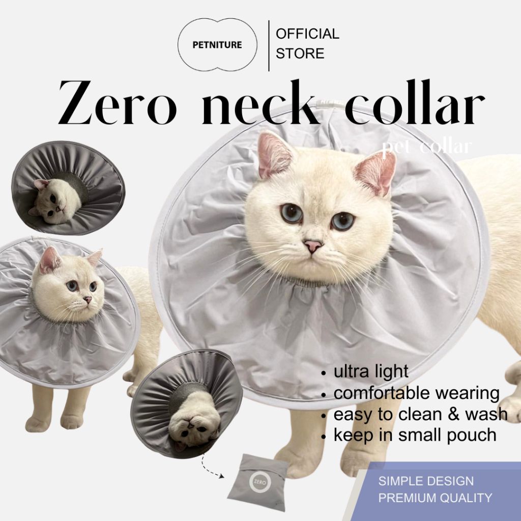 𝗣𝗘𝗧𝗡𝗜𝗧𝗨𝗥𝗘 ♡ Zero Neck Collar ปลอกคอลล่า กันเลีย กันเกาแผล พับได้  Pet collar light weight foldable