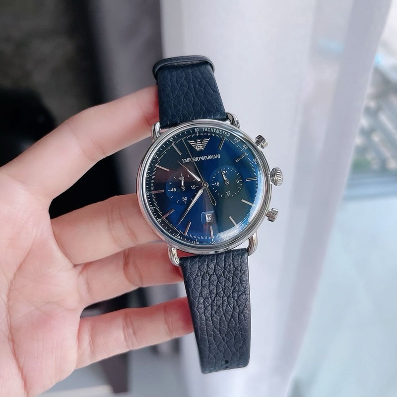 Emporio Armani AR11105 (43mm) Blue Dial Chronograph Watch ประกัน cmg